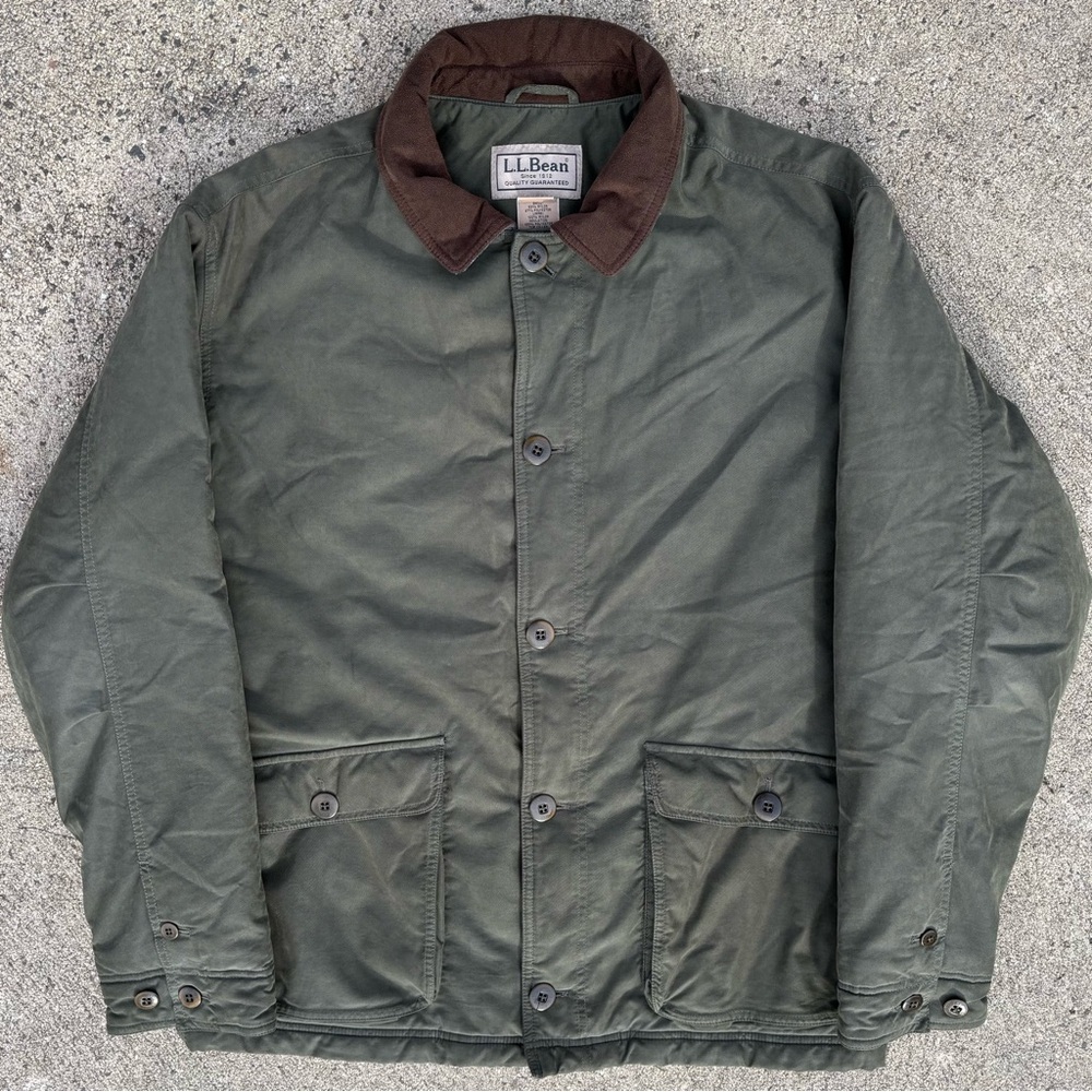 Vtg LL Bean Field Barn Chore Field Jacket Coat Quilt Lined Primaloft Men’s Large